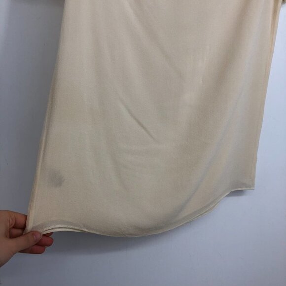 Theory  100% Silk Ivory ruffled raw hem layered Georgette blouse SP - Picture 7 of 13